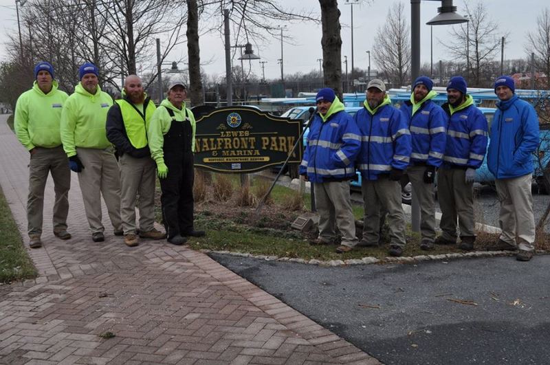 A team from Sposato Irrigation team helped clean up Lewes Canalfront Park. Shown are (l-r) Dave Sallac, Account Manager Brad Bos, Account Manager Jon Goodwin, Jack Roberg, Rafael Oquendo, Todd Garmen, Ryan Wharton, Bob Harvey and Account Manager Jeff Timer. SOURCE SUBMITTED